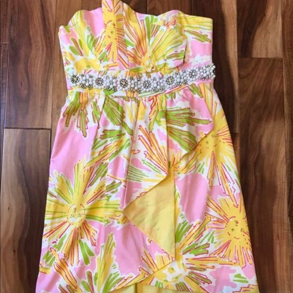 Lilly Pulitzer Dresses & Skirts - Strapless Bead Waist Lilly Pulitzer Dress